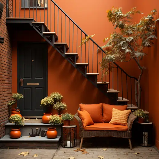 Burnt Orange With Red Brick Image