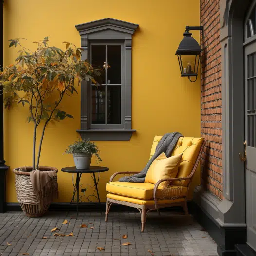 Butter Yellow And Red Brick Image