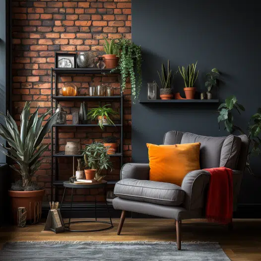 Charcol Grey and red brick Image