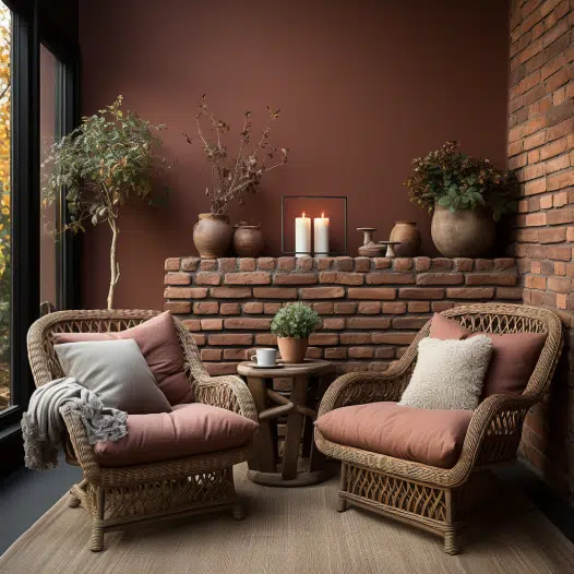 Chocolate Brown With Red Brick Image