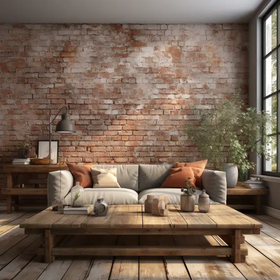 Cream and red brick wall Image