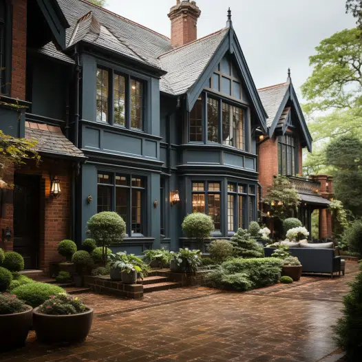 Navy blue and red brick image