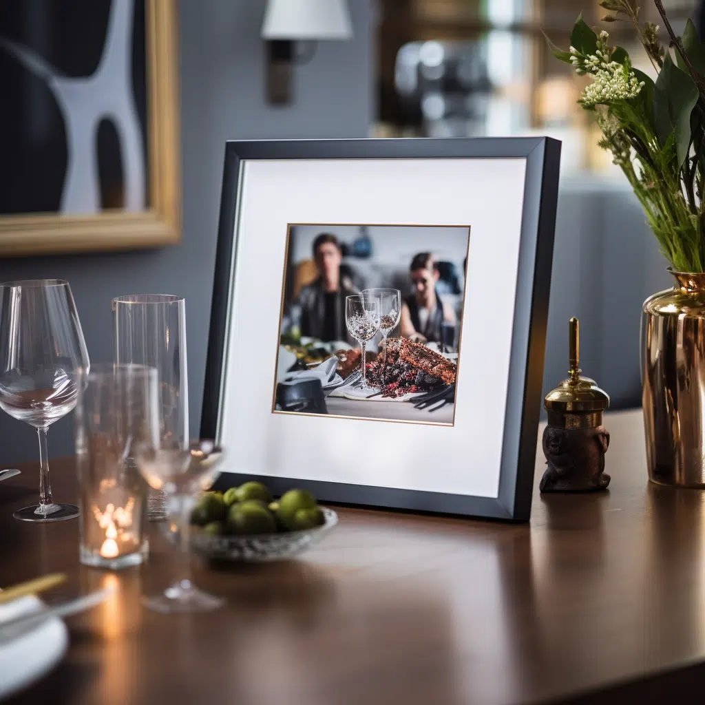  a beautiful family photo in the center of your table in dinning room