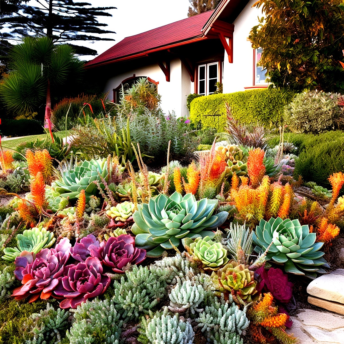 20 Front Yard Succulent Garden Landscape Ideas for Low-Maintenance ...