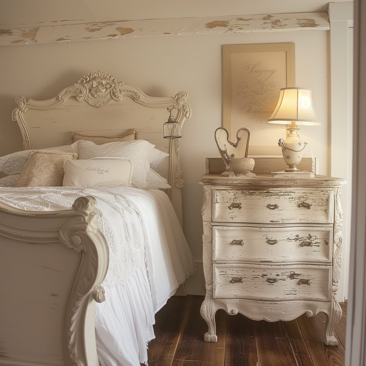 Antique White Bedroom Furniture Decorating Ideas