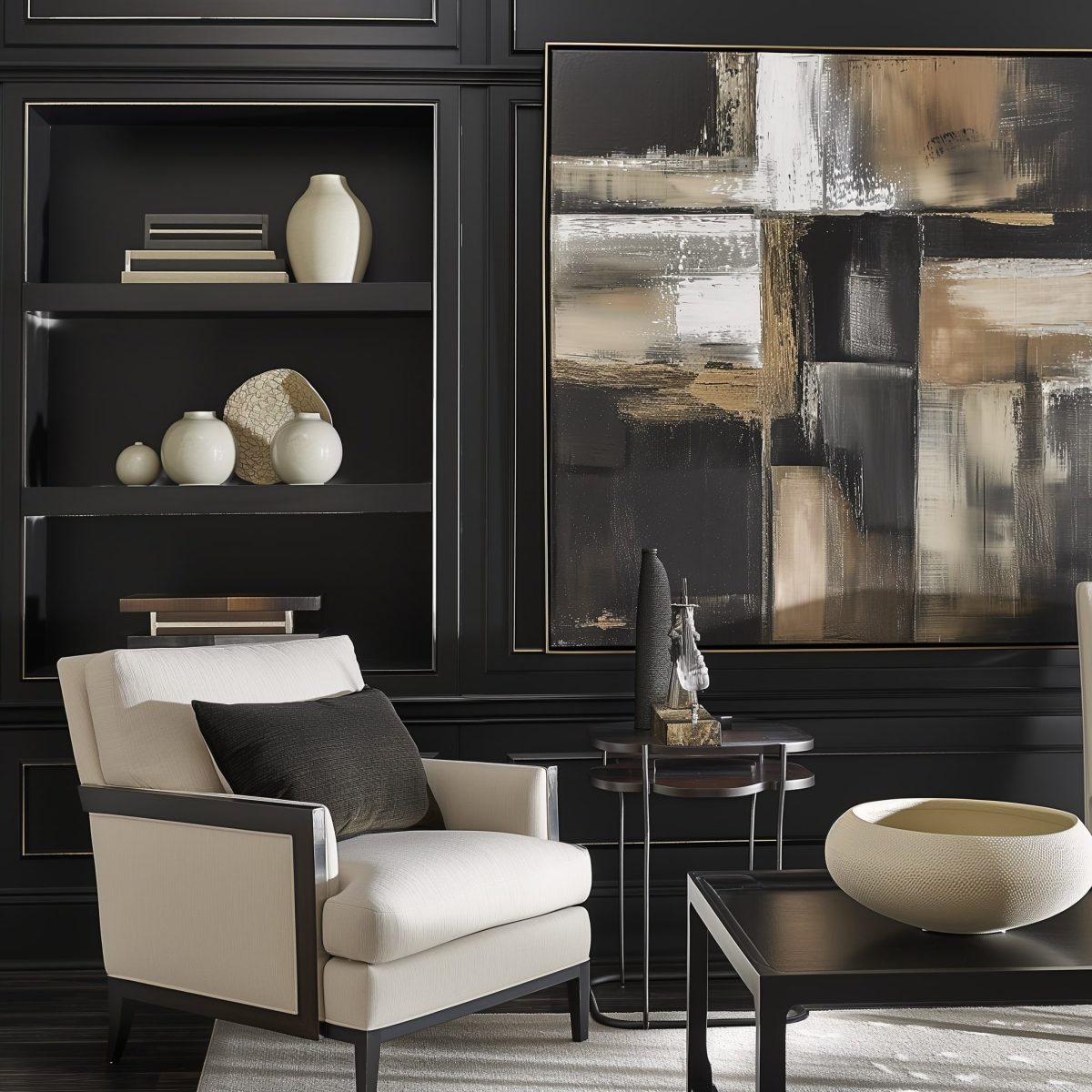 10 Daring Black and Beige Living Room Ideas for the Bold - HearthandPetals