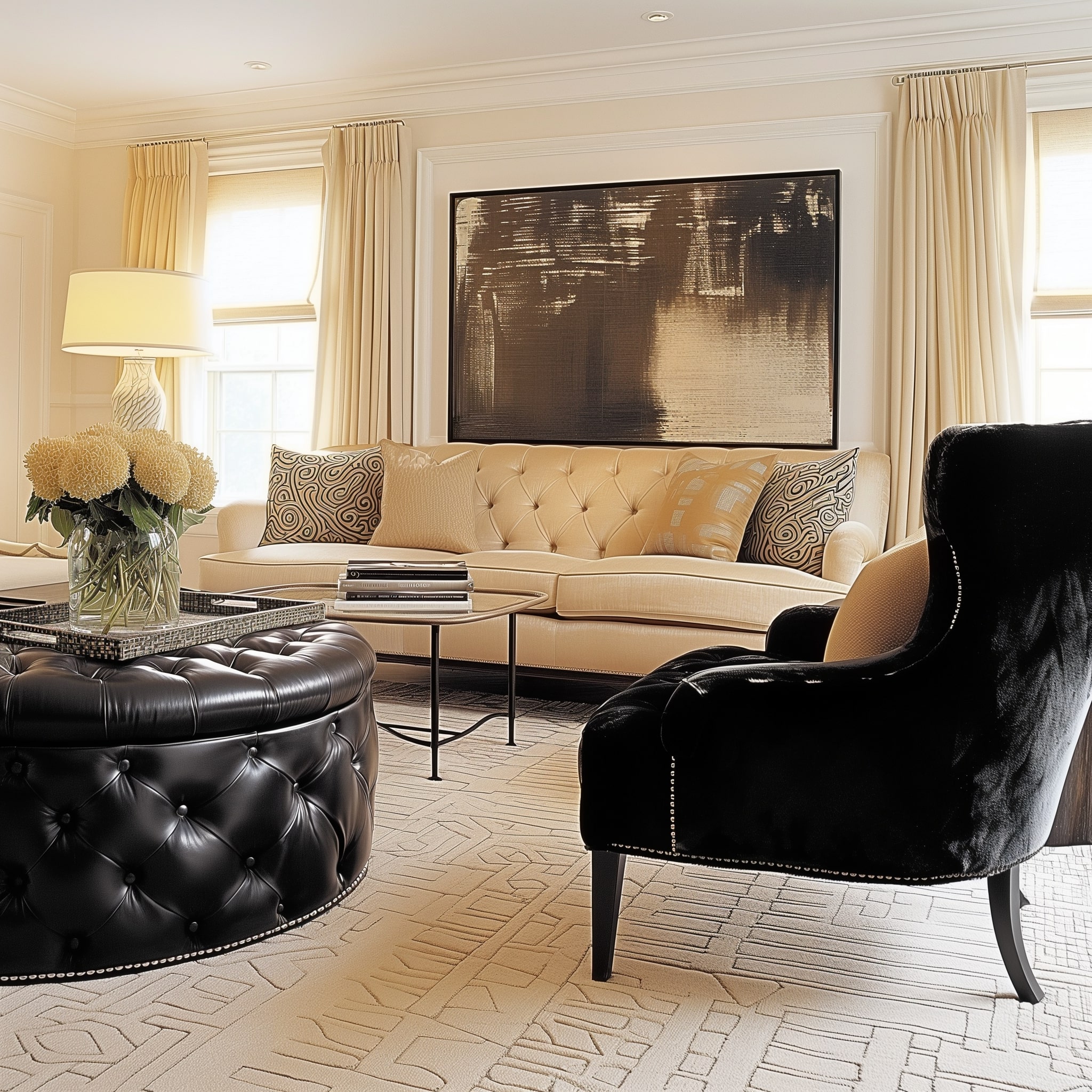 10 Daring Black and Beige Living Room Ideas for the Bold - HearthandPetals