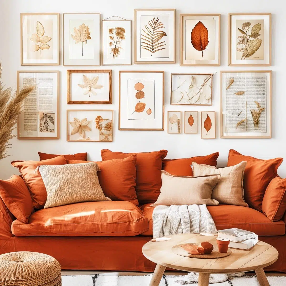 A_terracotta_orange_sofa_with_natural_wood_accents 12 A similar terracotta orange sofa setting, showing a closer view that emphasizes the inviting textures and earthy color palette.