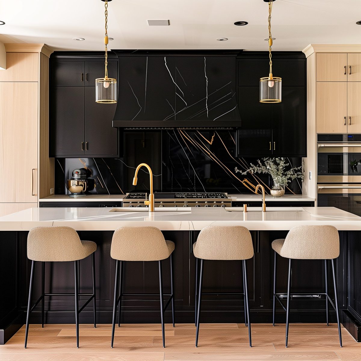 20+ Modern Kitchen Black Backsplash Ideas That Will Make a Statement ...