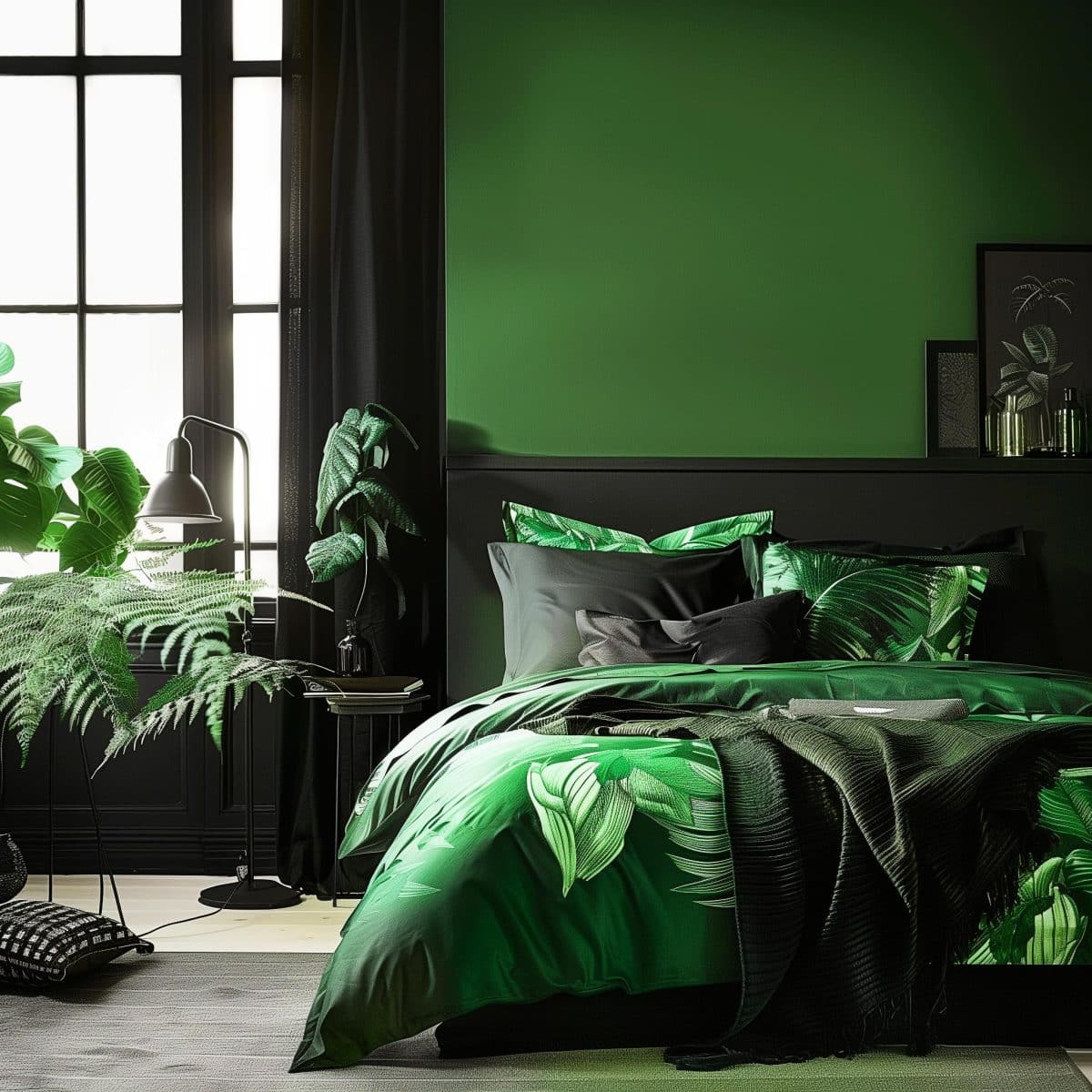 20+ Inspiring Black & Green Bedroom Ideas for a Serene Escape ...