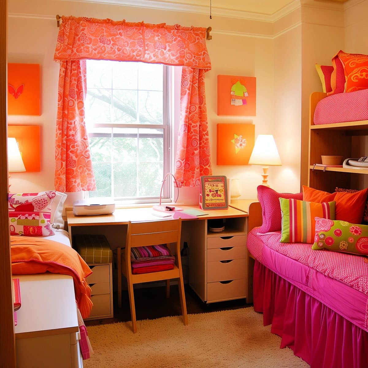 20+ Orange and Pink Dorm Room Ideas That Prove Bold is Beautiful (and ...