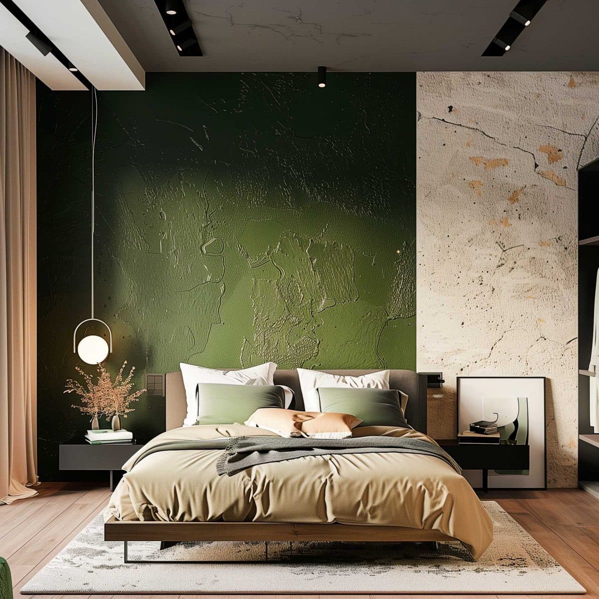 Curated visual reference: 50 Green Accent Bedroom Wall Ideas That Will Make You Photo Inspiration