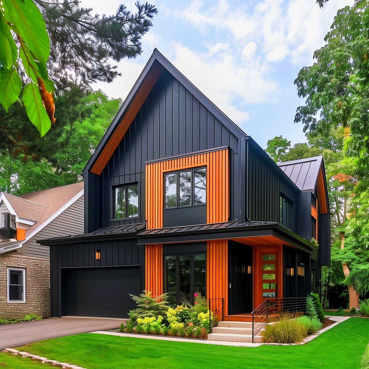 50+ Black Home Exteriors with Wood Accents That Are So Hot, They'll ...