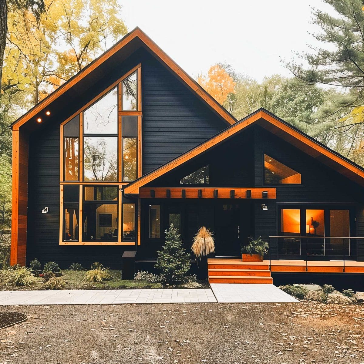 50+ Black Home Exteriors with Wood Accents That Are So Hot, They'll ...