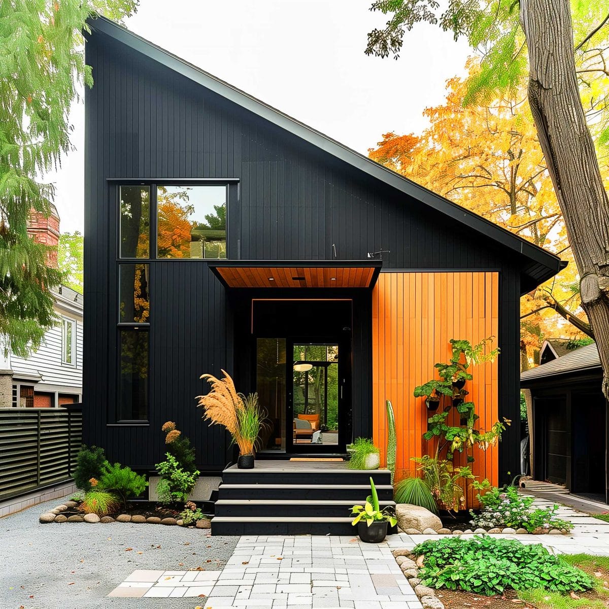 50+ Black Home Exteriors with Wood Accents That Are So Hot, They'll ...
