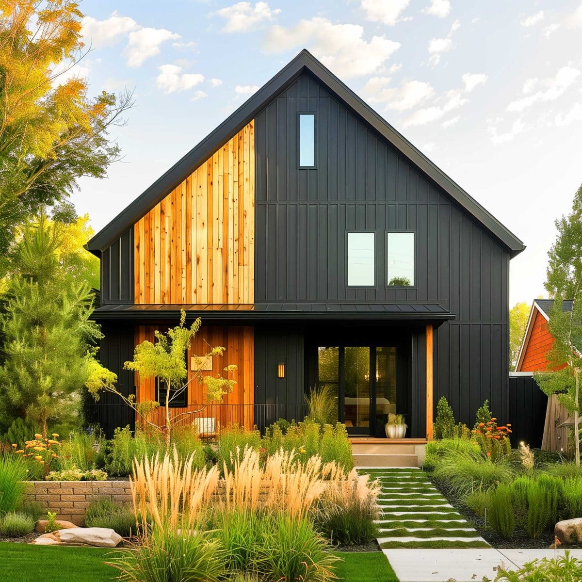 50+ Black Home Exteriors with Wood Accents That Are So Hot, They'll ...