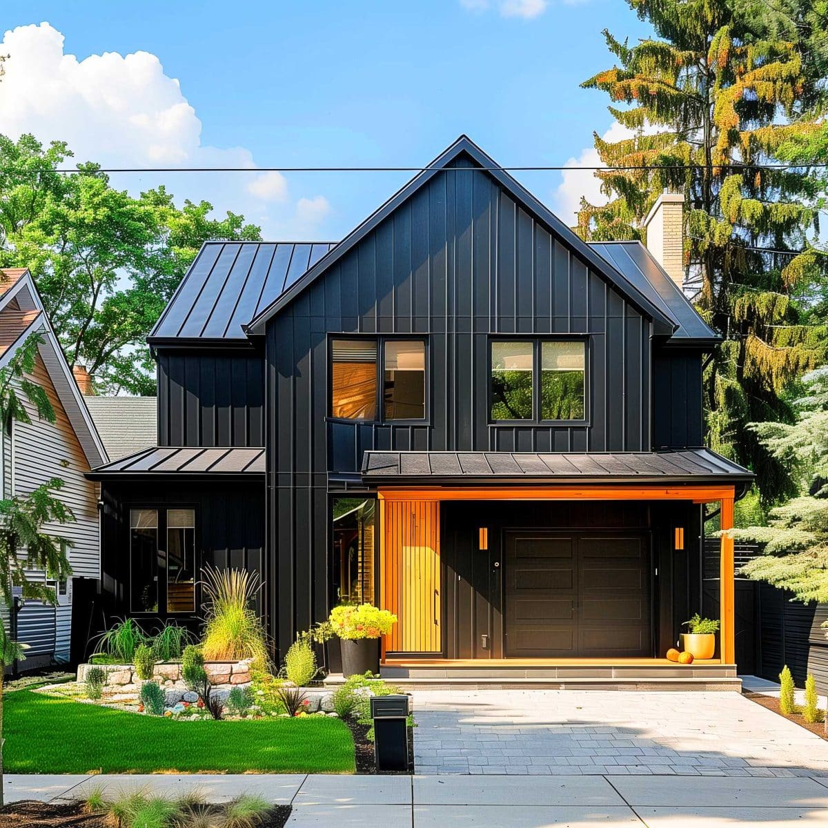 50+ Black Home Exteriors with Wood Accents That Are So Hot, They'll ...