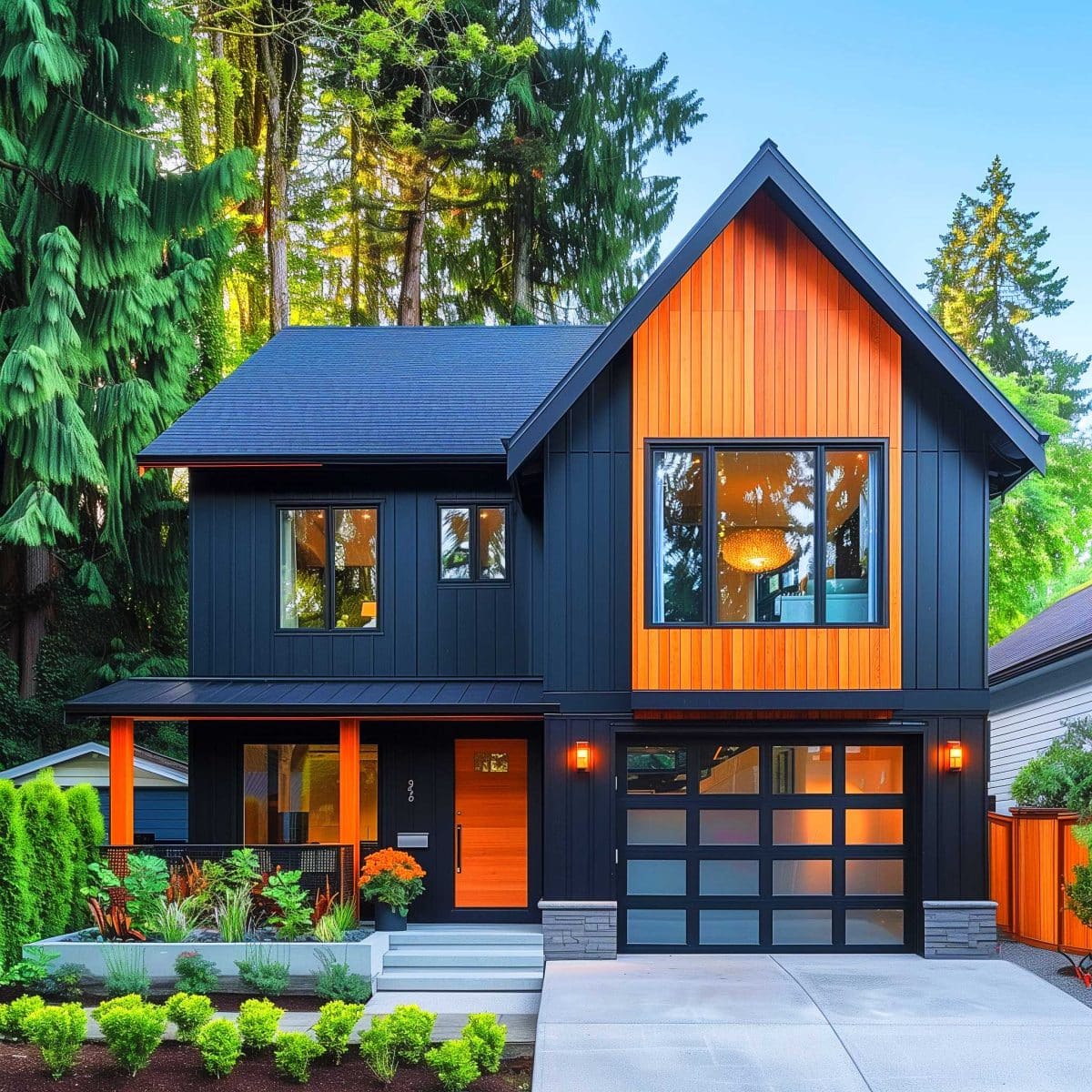 50+ Black Home Exteriors with Wood Accents That Are So Hot, They'll ...