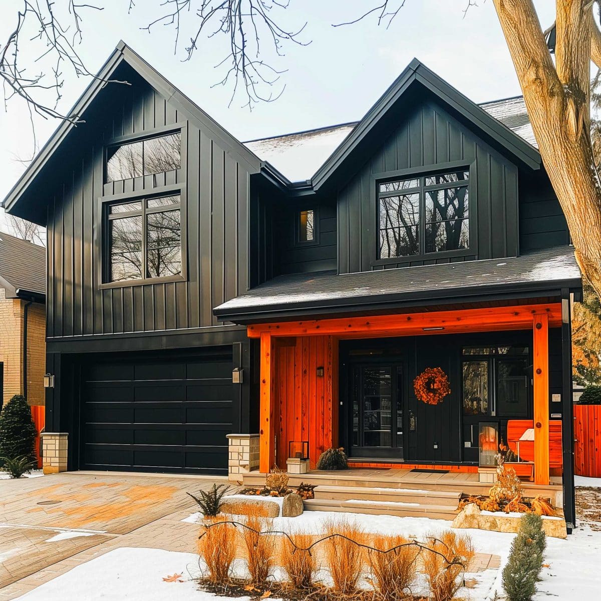 50+ Black Home Exteriors with Wood Accents That Are So Hot, They'll ...