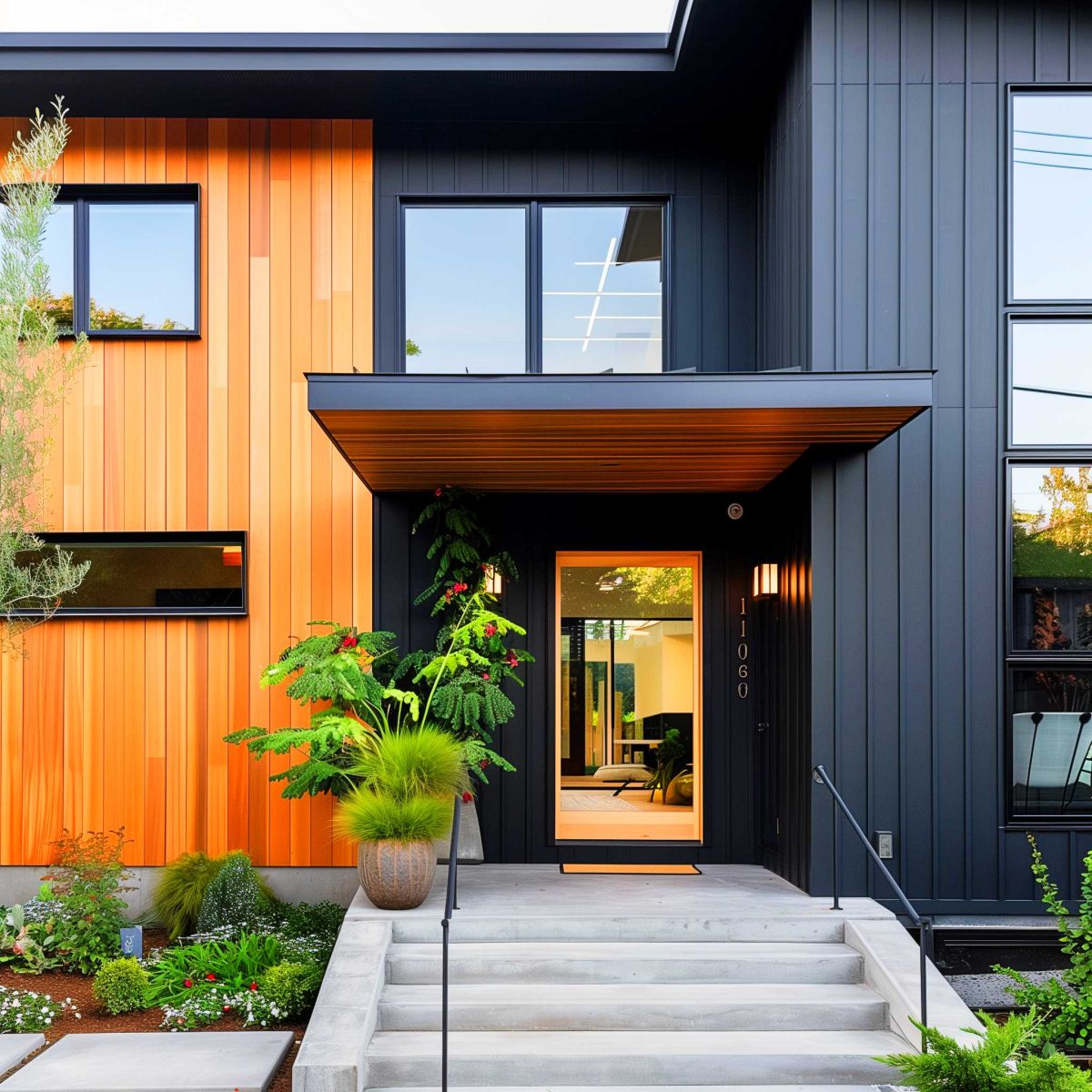 50+ Black Home Exteriors with Wood Accents That Are So Hot, They'll ...