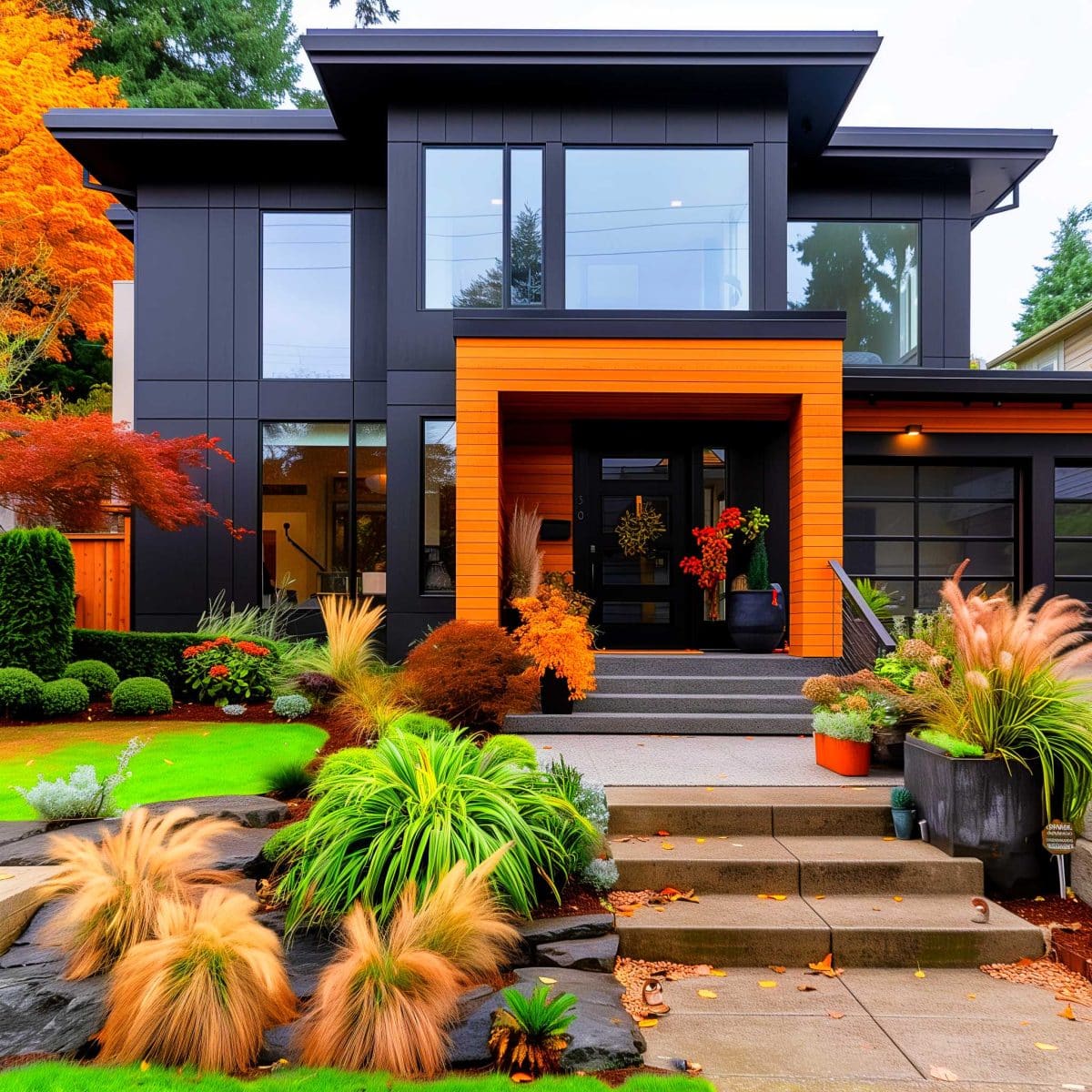 50+ Black Home Exteriors with Wood Accents That Are So Hot, They'll ...