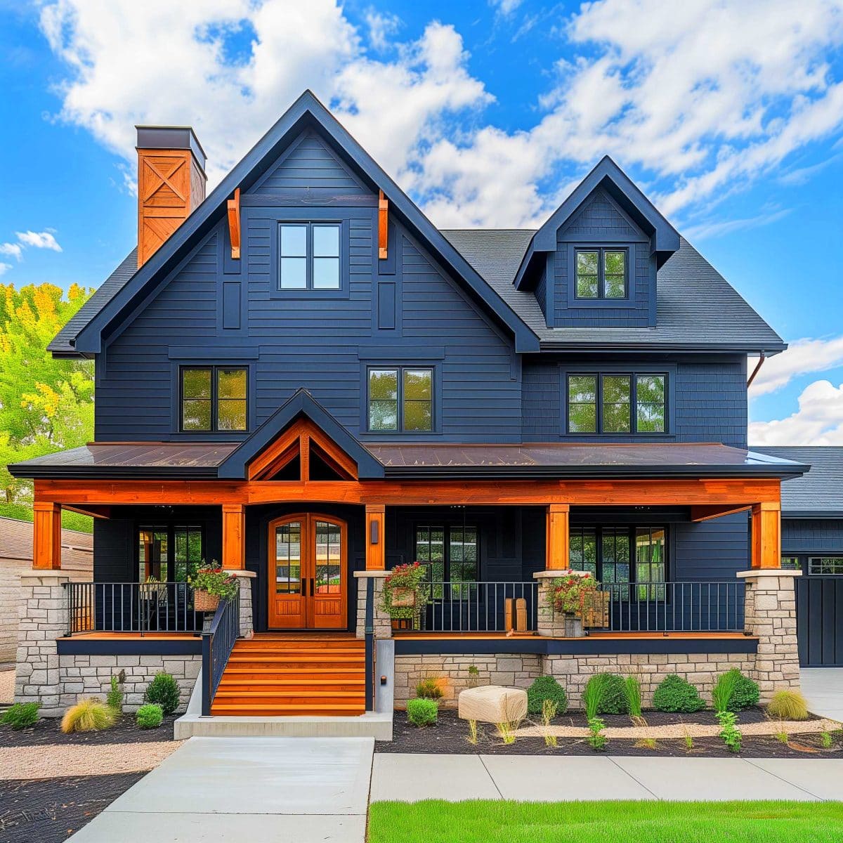 50+ Black Home Exteriors with Wood Accents That Are So Hot, They'll ...