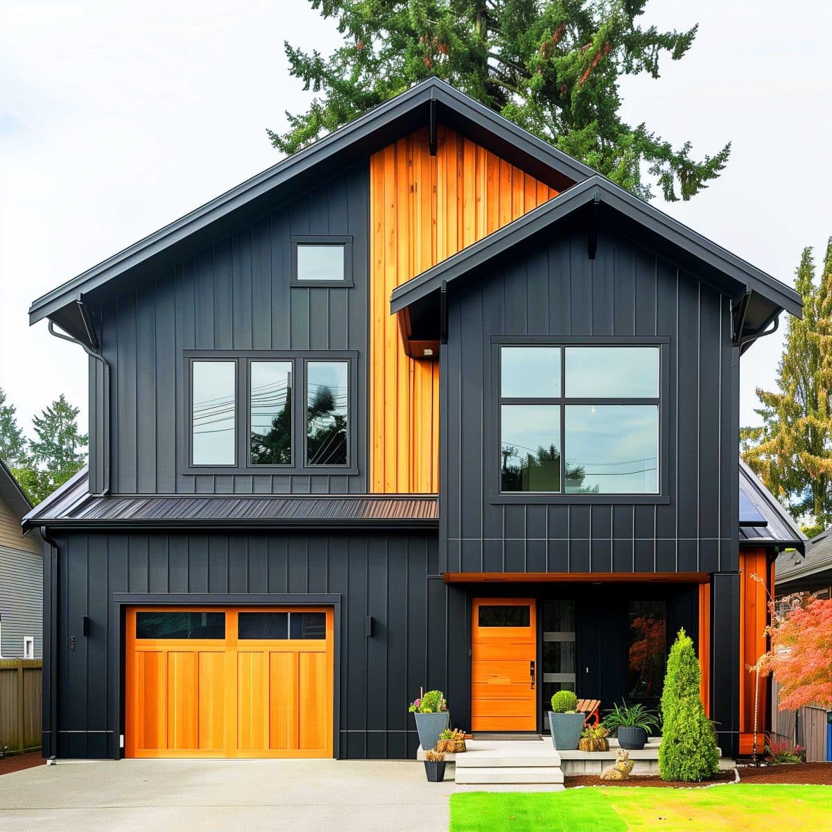 50+ Black Home Exteriors with Wood Accents That Are So Hot, They'll ...