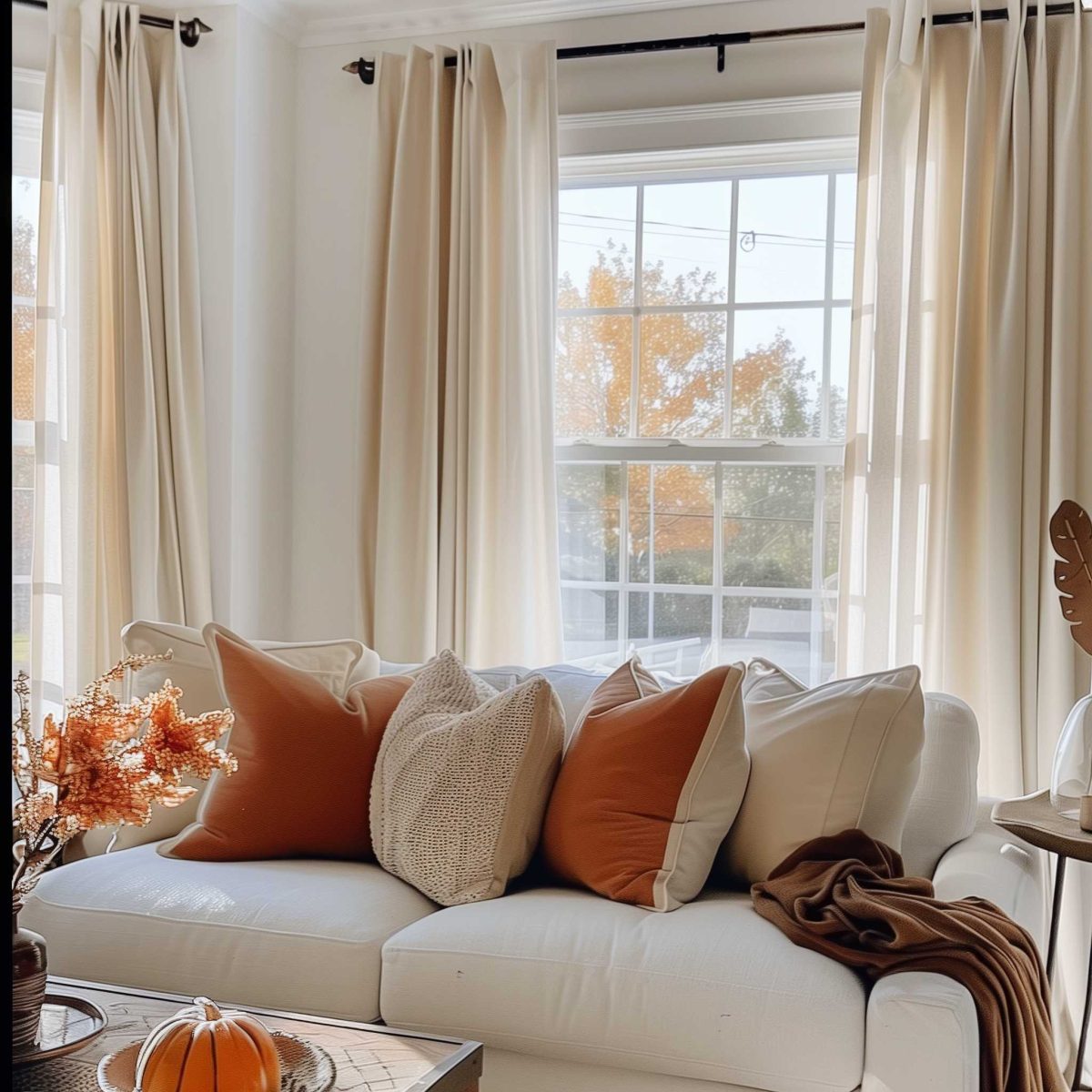50+ Fall Living Room Curtains Ideas to Frame Your Autumn View ...