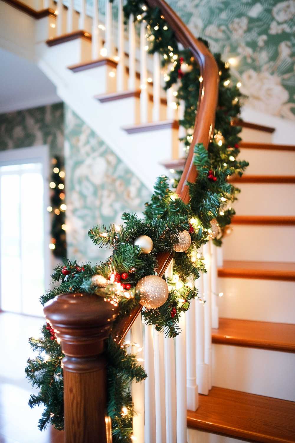 25+ Christmas Staircase Decor Designs That'll Have Santa Sliding Down ...