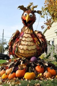 Meet the ultimate fall diva: a leaf-and-feather turkey strutting its stuff among pumpkins in your yard. It’s basically Thanksgiving's answer to a garden gnome.