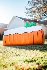 Imagine an inflatable pumpkin pie on your lawn, complete with whipped cream and green leaves. It practically yells 