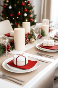 Your dining table casually flaunts wrapped gifts, red napkins, and enough candles to start a minor bonfire. Christmas tree? Oh, it's judging you in the background.