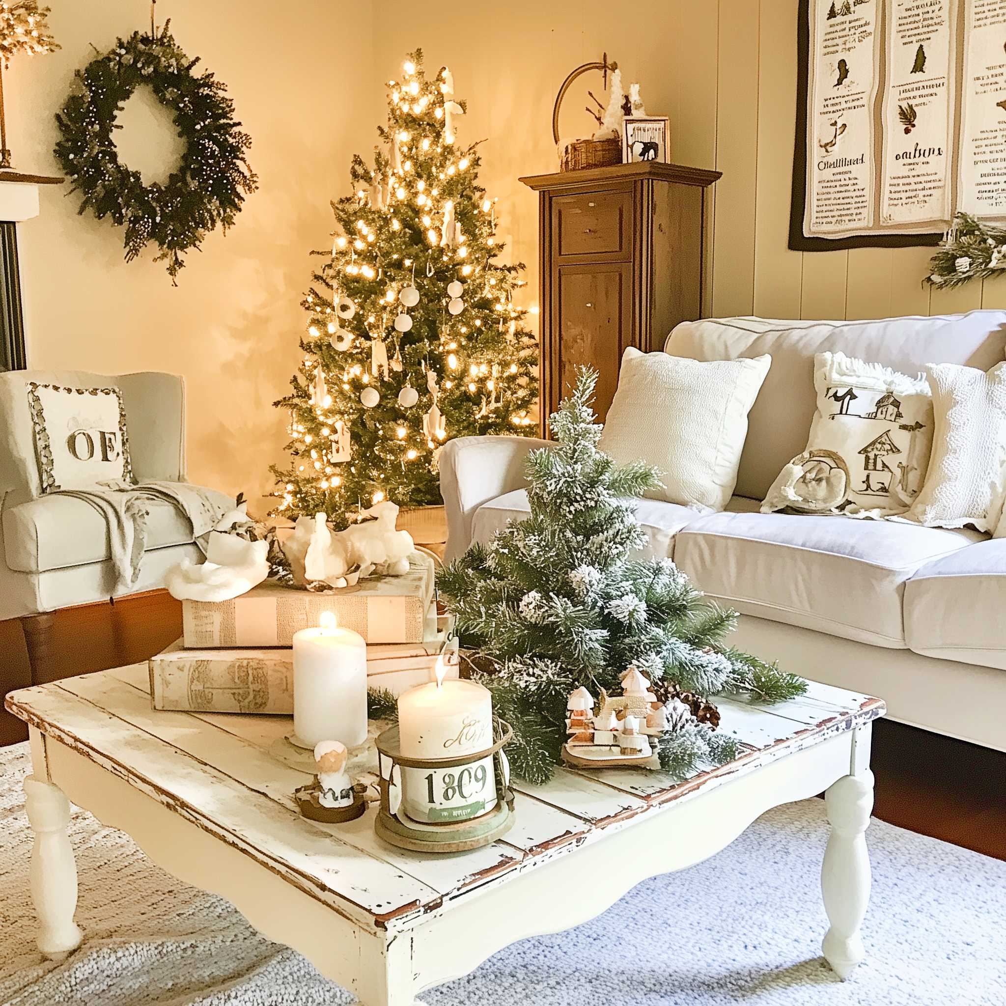 50+ Farmhouse Christmas Decor Coffee Table Inspirations Bringing Barn