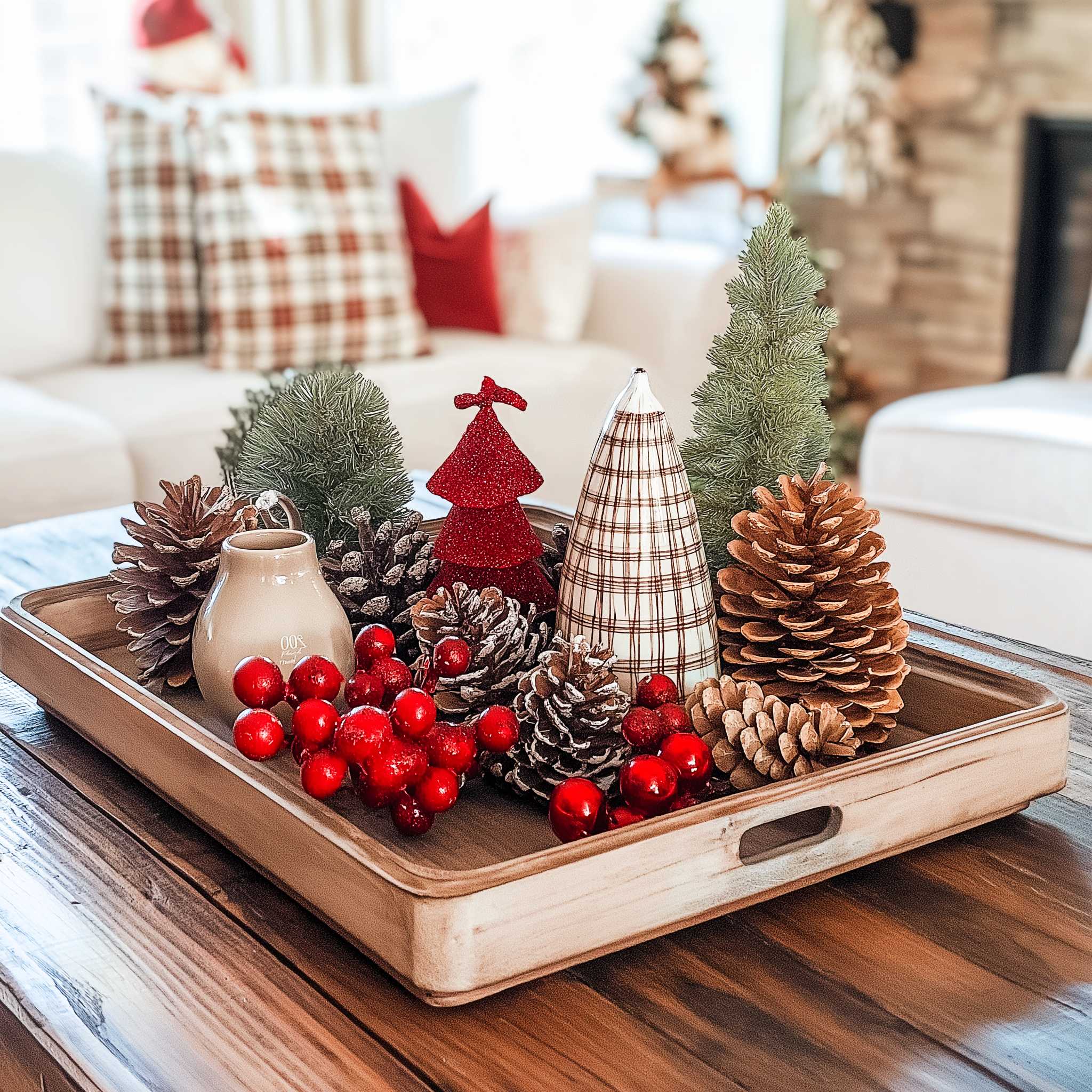 50+ Farmhouse Christmas Decor Coffee Table Inspirations Bringing Barn