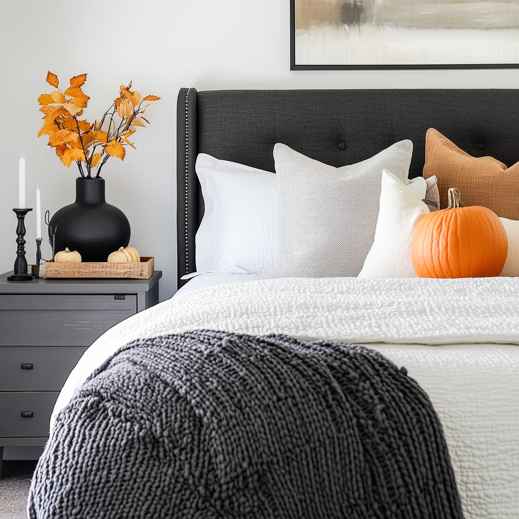 50+ Fall Bedroom Decor with Gray Concepts Where Fog Meets Foliage ...