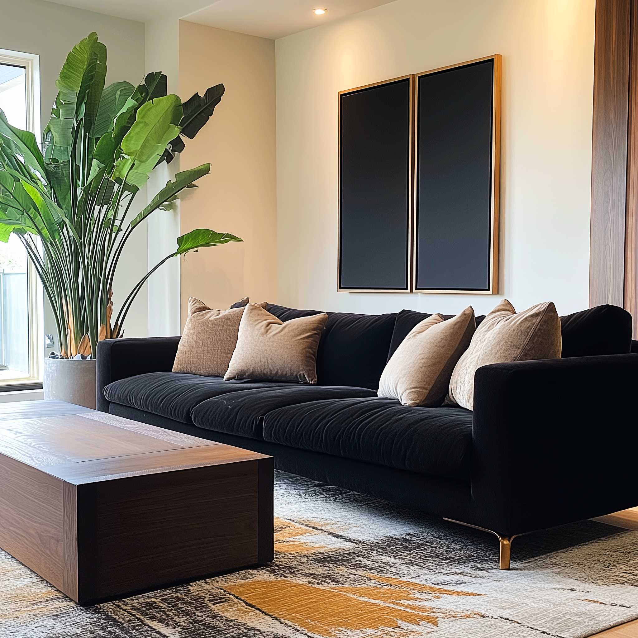 50+ Organic Modern Living Room with Black Couch Inspirations Embracing ...