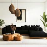 50+ Organic Modern Living Room with Black Couch Inspirations Embracing ...