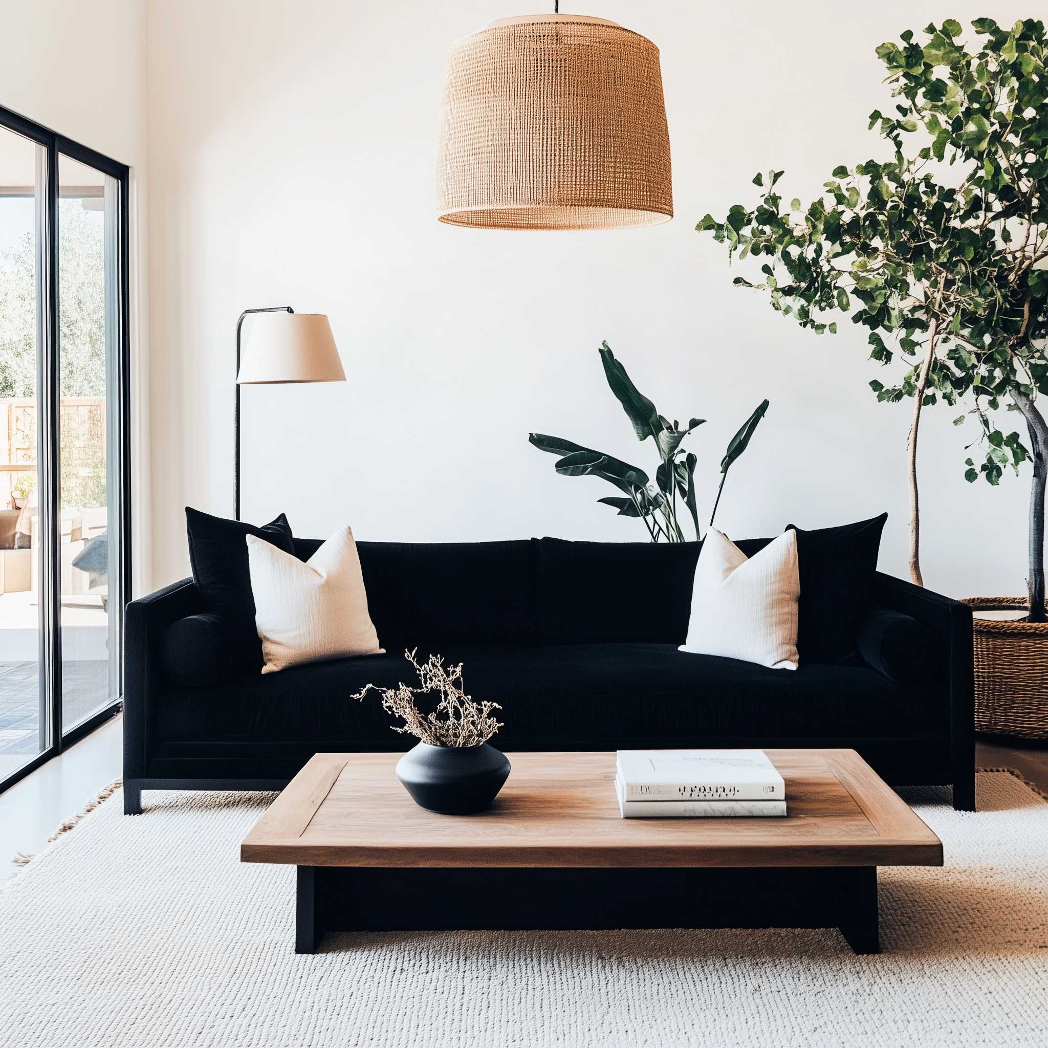 50+ Organic Modern Living Room with Black Couch Inspirations Embracing ...