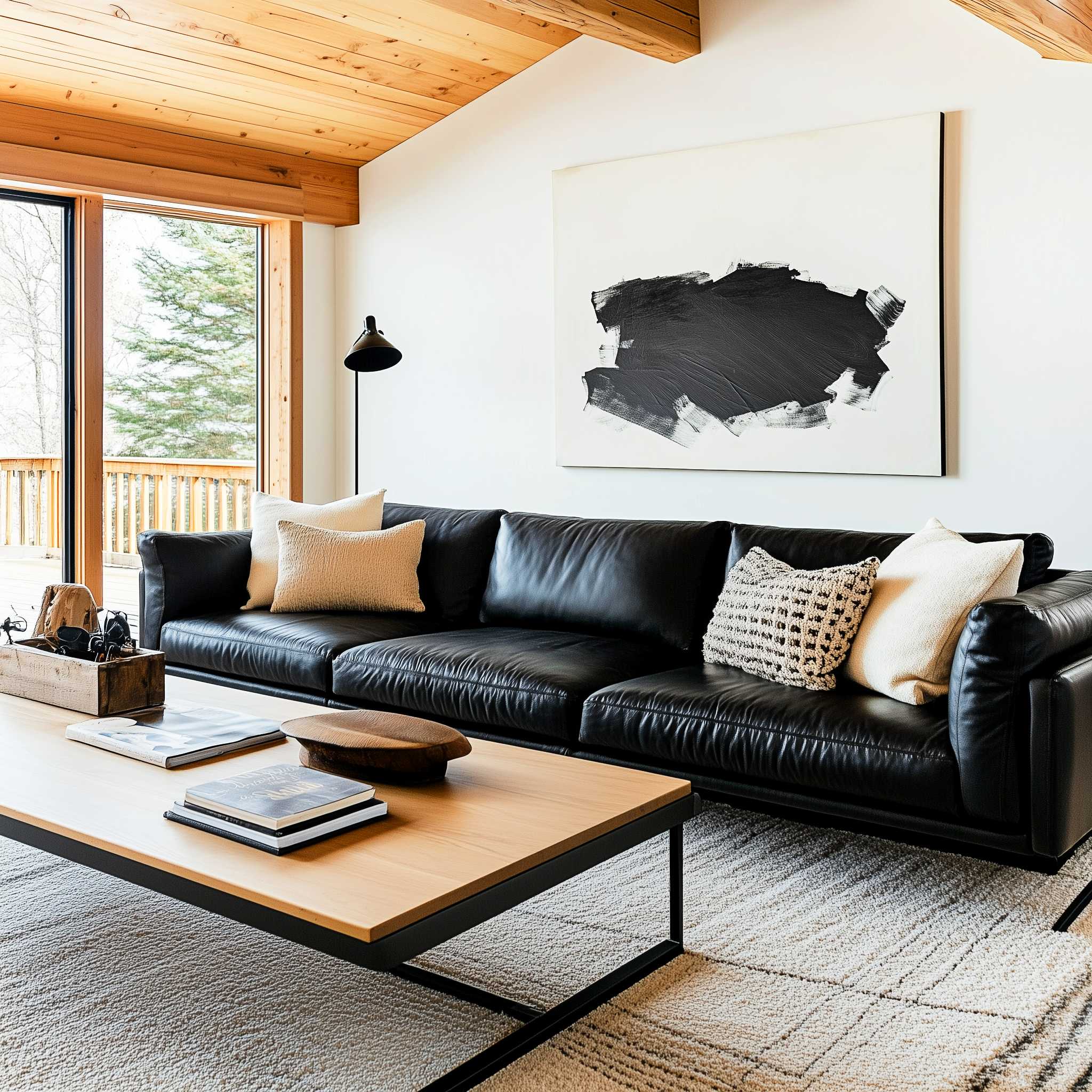 50+ Organic Modern Living Room with Black Couch Inspirations Embracing