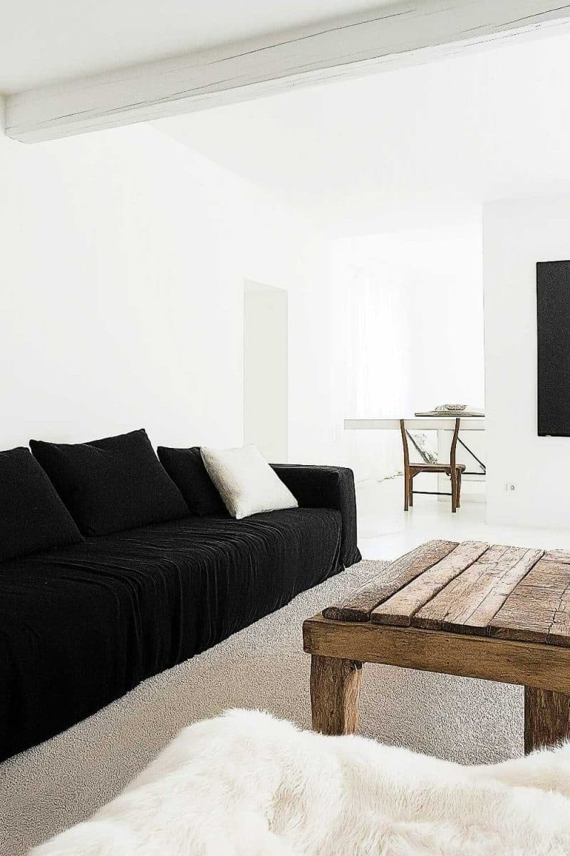 50+ Black and White Minimalist Aesthetic Living Room Ideas for a ...
