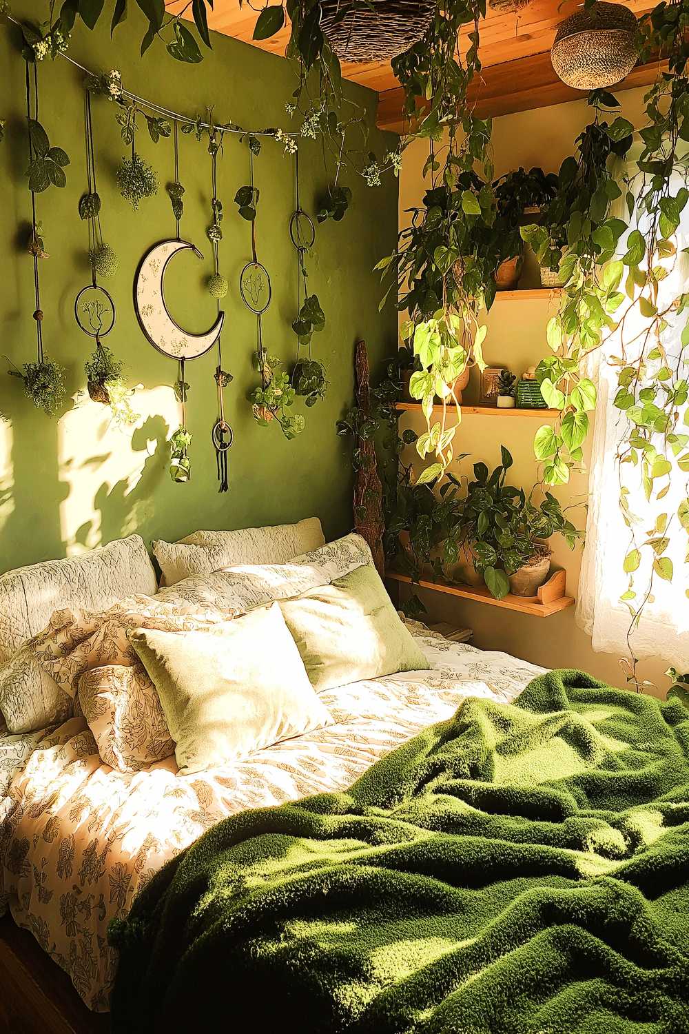25+ Green Witch Bedroom Aesthetic Inspirations Straight from the Witch ...