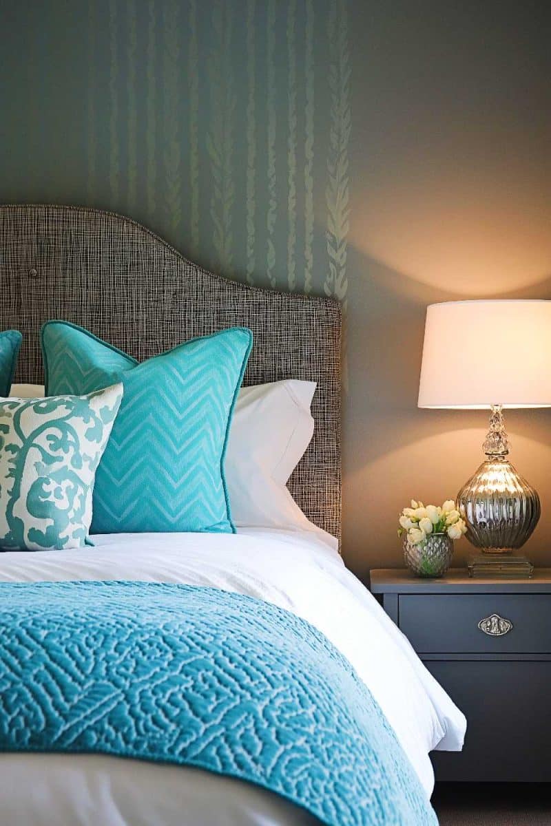 25+ Grey and Teal Bedroom Ideas to Ride the Wave of Style - HearthandPetals