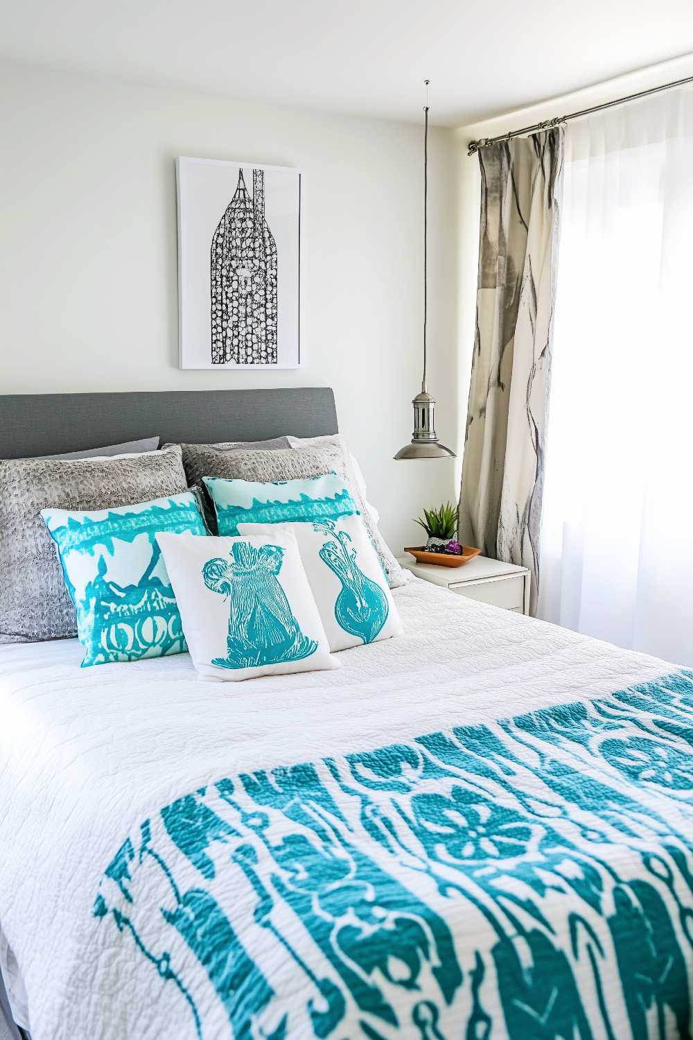 25+ Grey and Teal Bedroom Ideas to Ride the Wave of Style - HearthandPetals