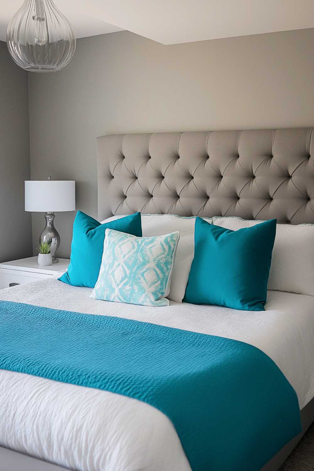 25+ Grey and Teal Bedroom Ideas to Ride the Wave of Style - HearthandPetals