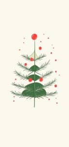 Oh look, a minimalist Christmas tree making decorating as easy as skipping the tangled lights. Red ornaments pop like Rudolph's nose against all the nothingness.