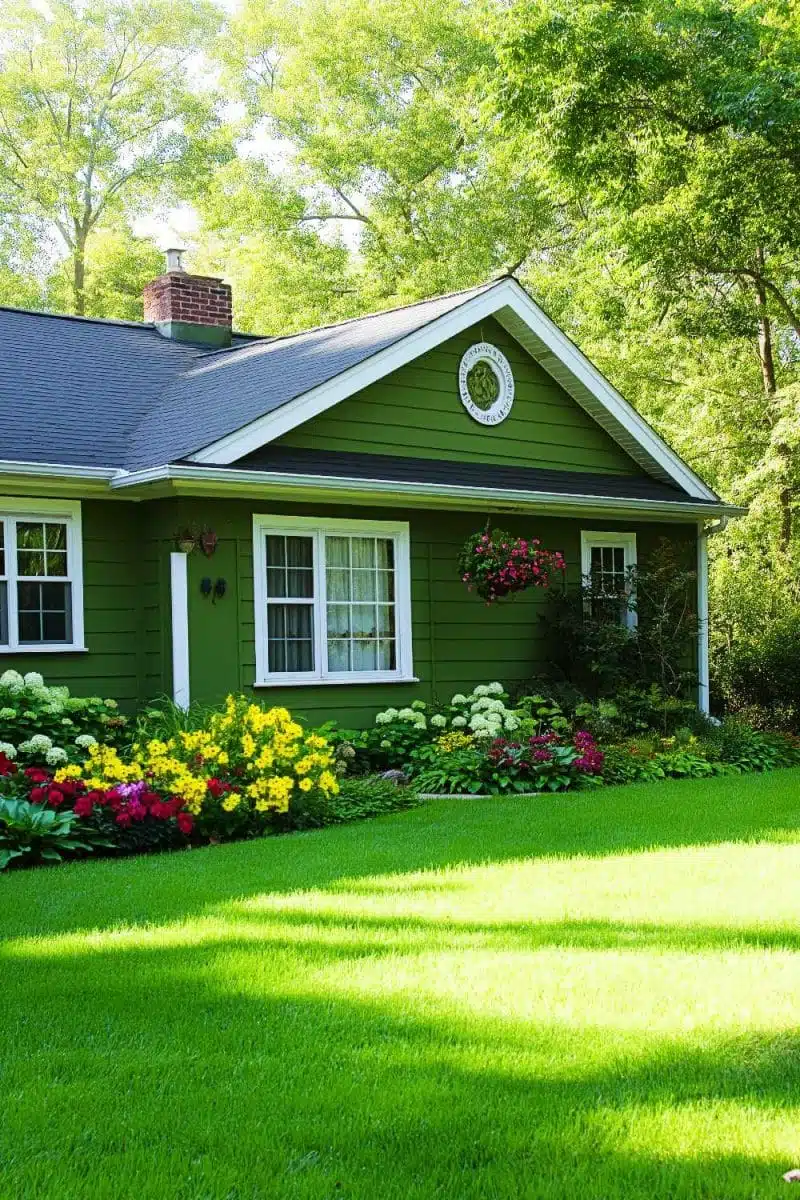 Behold the green dream of a house flaunting its fabulous foliage, with a garden so lush it makes other gardens seethe with envy on this sun-kissed day.