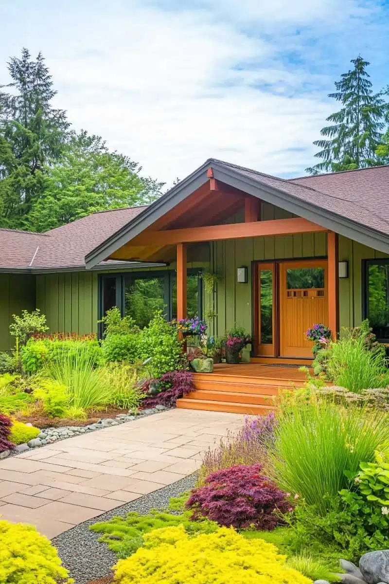 Imagine a hipster hideaway boasting a wooden portal of mystery, surrounded by enough greenery to make your plant-loving pals green with envy.