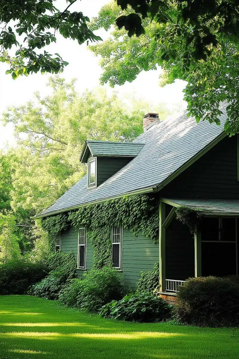 Welcome to this house that ivy clearly adores. It's practically wearing a leafy coat! The whole place is giving off serious jungle vibes, without the humidity.