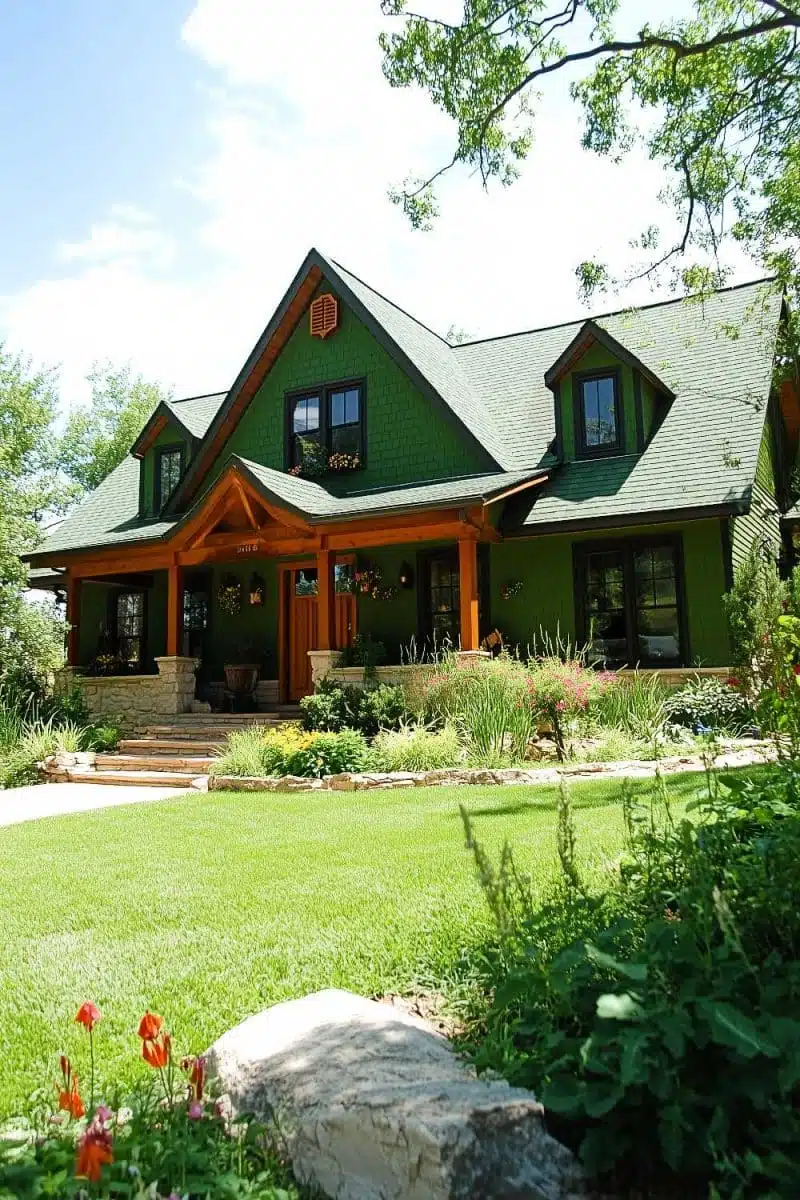 Meet your dream cottage, the green charmer flaunting a porch perfect for sipping tea. It’s got a garden so neat, even weeds think twice before invading.