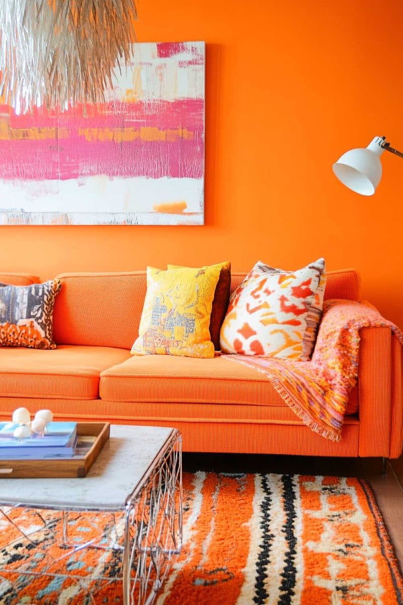50+ Orange Living Room Inspiration That's Totally Juiced Up ...